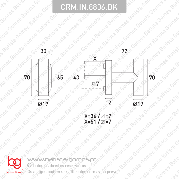 Cremone / Puxador DK - Drey keep - INOX